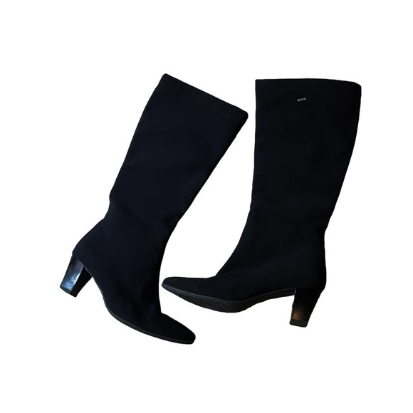 Nordstrom Ara Gore-Tex Women's Classic Knee-High Heel Boots Black Size 6.5 US - Picture 1 of 9